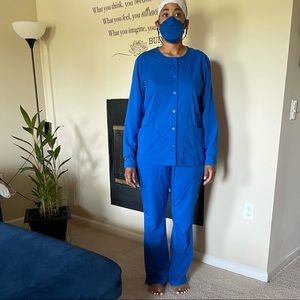 Women’s Royal Blue Scrub Set with matching mask